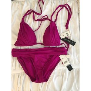 NWT Fuschia ruched bikini